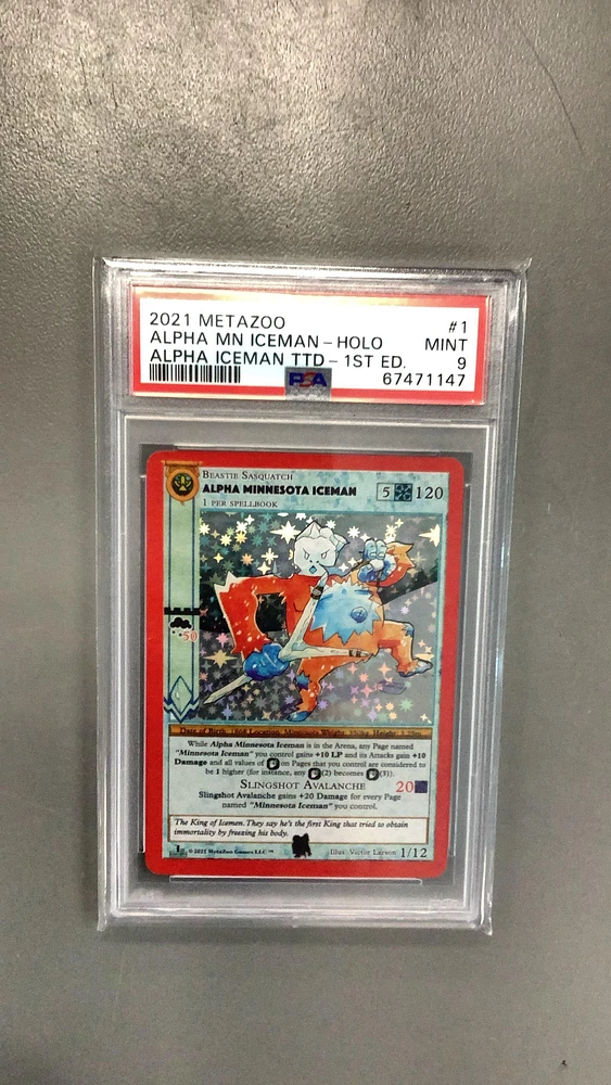 2021 Metazoo Alpha Iceman Tribal Theme Deck 1 Alpha Minnestoa Iceman-holo 1st Edition PSA 9