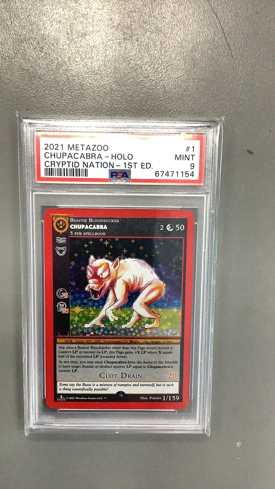 2021 Metazoo Cryptid Nation 1 Chupacabra PSA 9