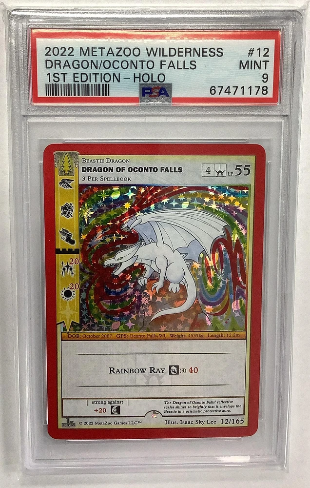 2022 Metazoo Wilderness 12 Dragon Of Oconto Falls-holo 1st Edition PSA 9