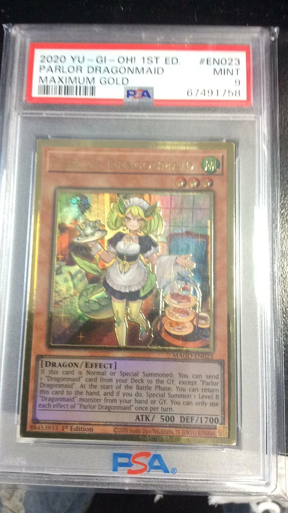 2020 Yu-gi-oh! Maximum Gold En023 Parlor Dragonmaid 1st Edition PSA 9