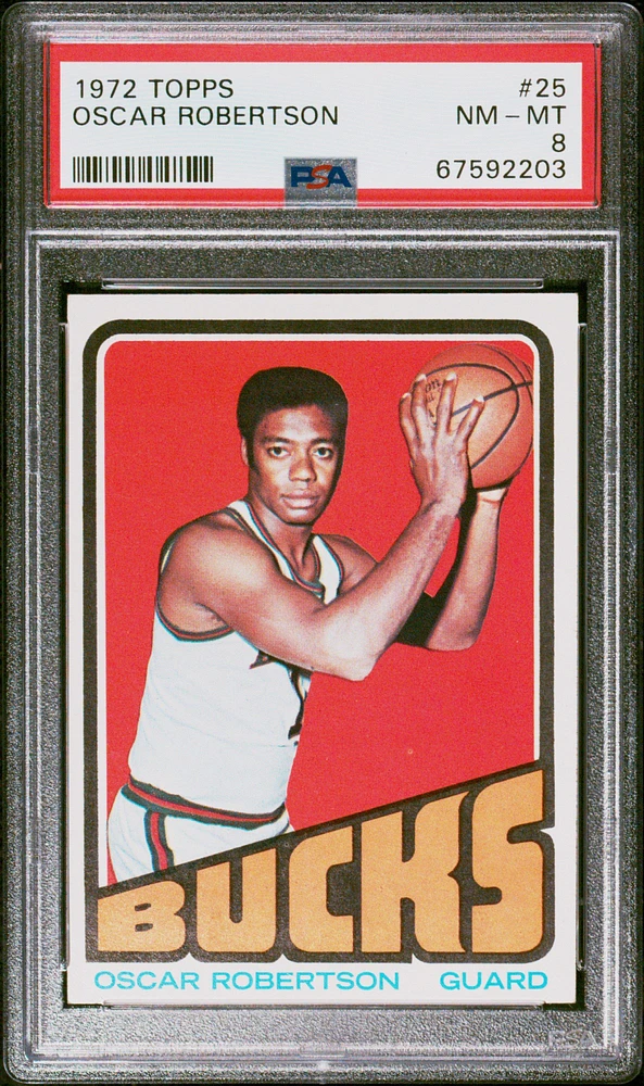 1972 Topps 25 Oscar Robertson PSA 8