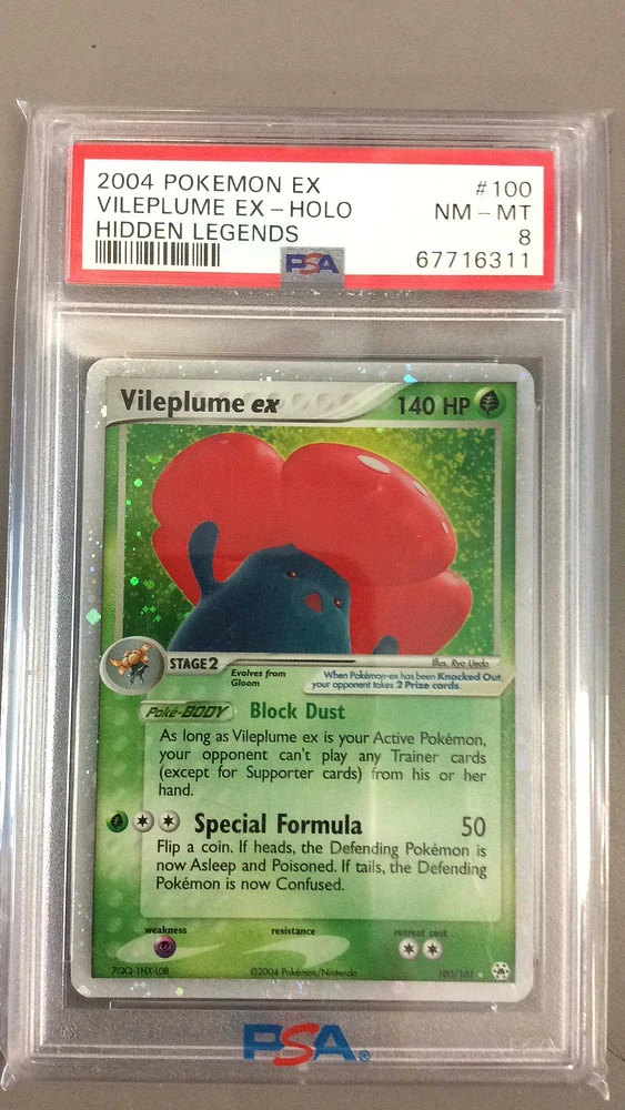 2004 Pokemon Ex Hidden Legends 100 Vileplume Ex PSA 8