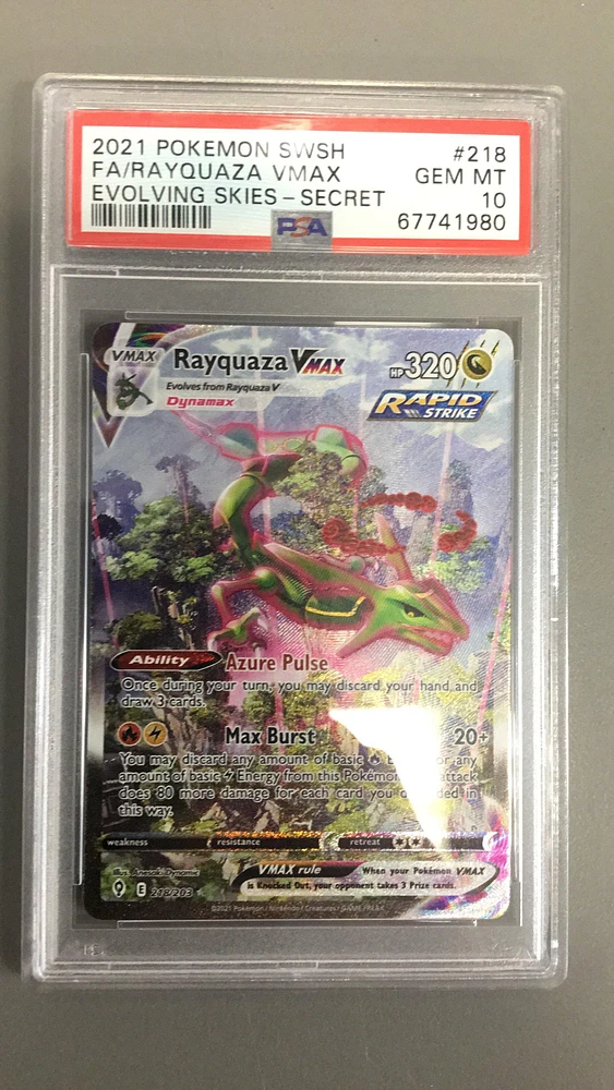 2021 Pokemon Sword & Shield Evolving Skies Fa/rayquaza Vmax PSA