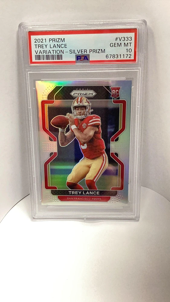 2021 Panini Prizm V333 Trey Lance Variation-silver Prizm PSA 10