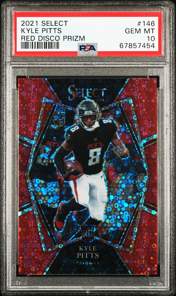 2021 Panini Select 146 Kyle Pitts Red Disco Prizm PSA 10