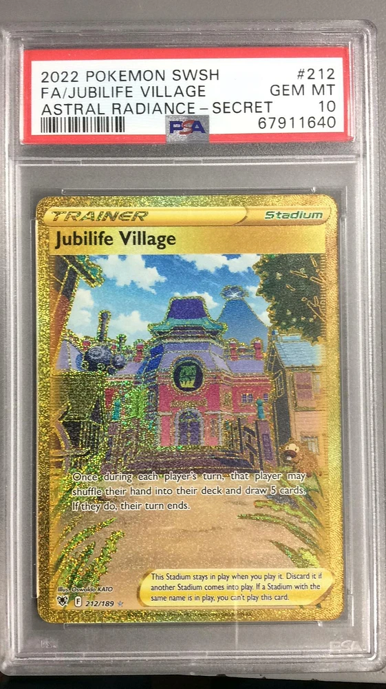 2022 Pokemon Sword & Shield Astral Radiance 212 Full Art/jubilife Village Secret PSA