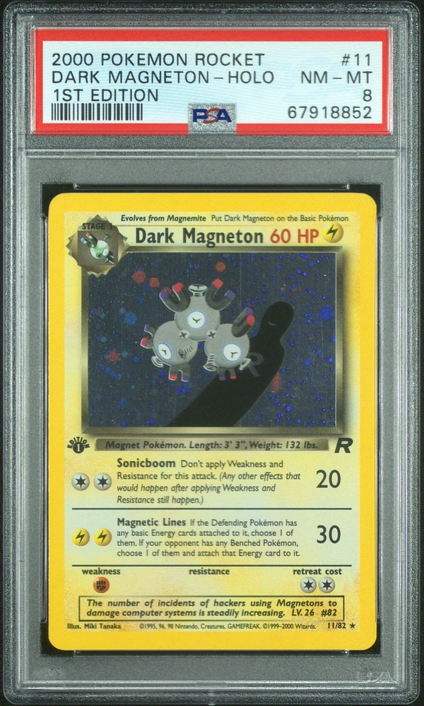 2000 Pokemon Rocket 11 Dark Magneton PSA 8