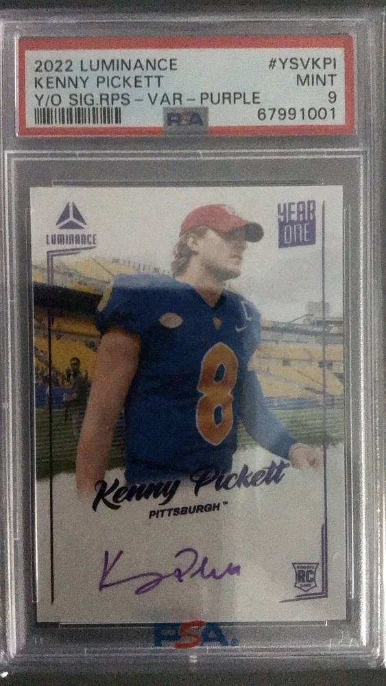 2022 Panini Luminance Year One Signatures Rps Ysvkpi Kenny Pickett Variation-purple PSA 9