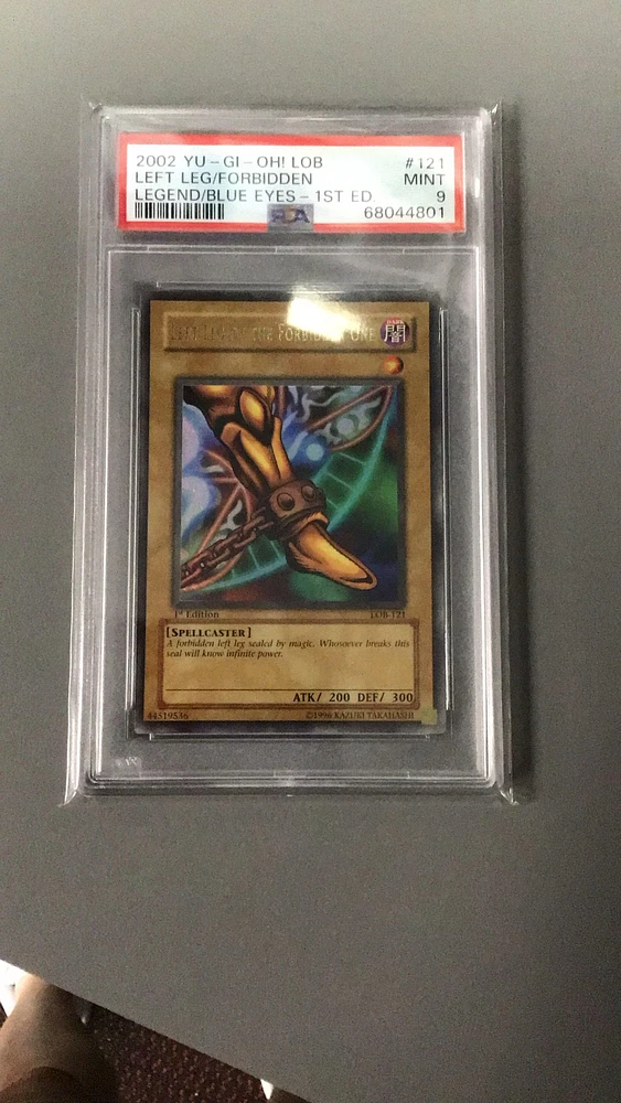 2002 Yu-gi-oh! Lob-legend Of Blue Eyes White Dragon 121 Left Leg Of The Forbidden One 1st Edition PSA 9
