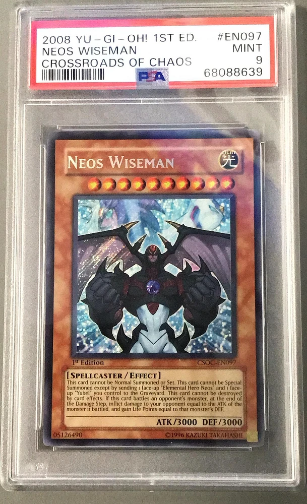 2008 Yu-gi-oh! Csoc-crossroads Of Chaos En097 Neos Wiseman 1st Edition PSA 9