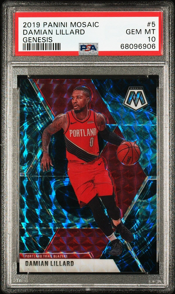 2019 Panini Mosaic 5 Damian Lillard Genesis PSA 10