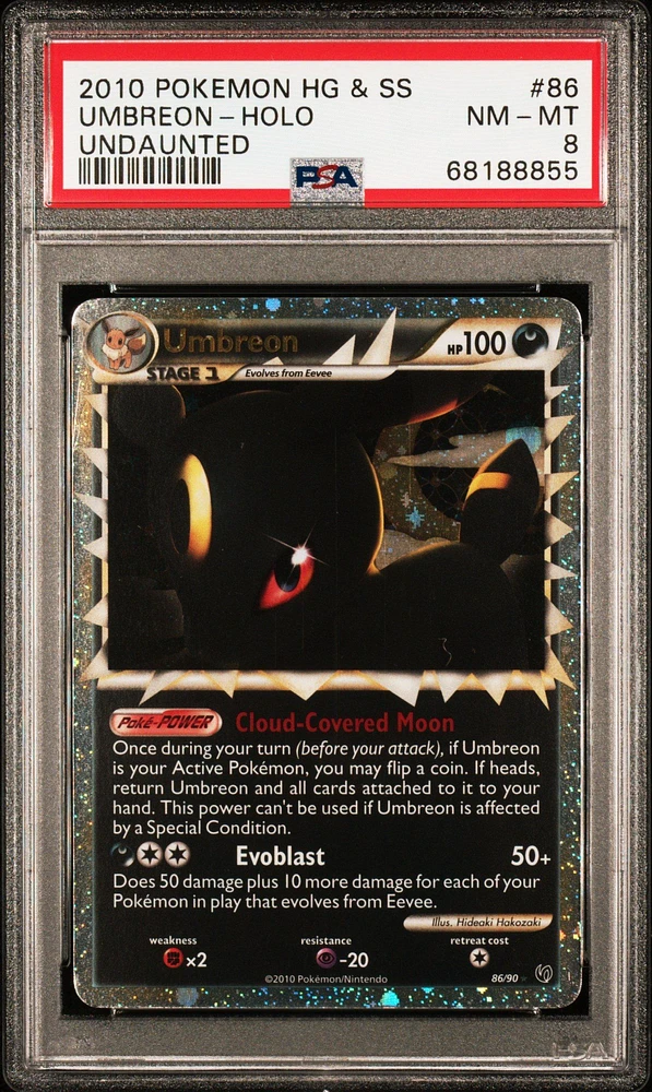 2010 Pokemon Heartgold & Soulsilver Undaunted 86 Umbreon PSA 8