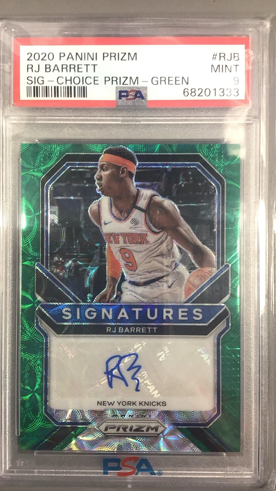 2020 Panini Prizm Signatures Rjb Rj Barrett Choice Prizm-green PSA 9