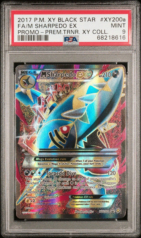 2017 Pokemon Xy Black Star Promo Xy200a Full Art/m Sharpedo Ex Premium Trainer Xy Collection PSA 9