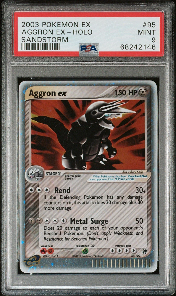 2003 Pokemon Ex Sandstorm 95 Aggron Ex PSA 9