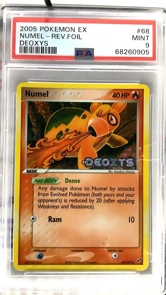 2005 Pokemon Ex Deoxys 68 Numel-reverse Foil PSA