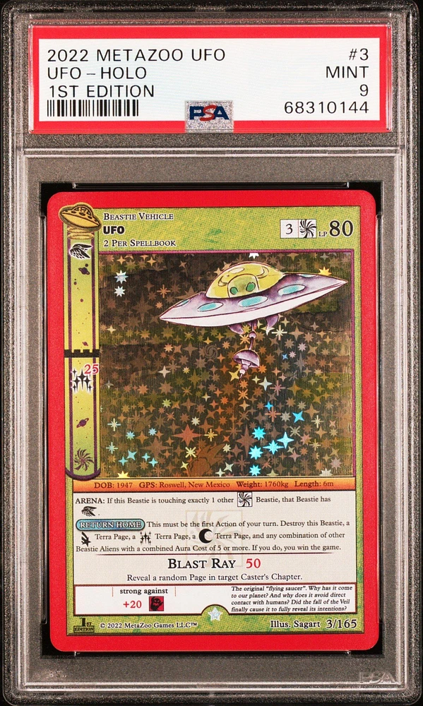 2022 Metazoo Ufo 3 Ufo-holo 1st Edition PSA 9