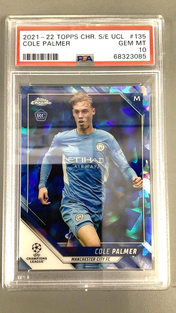 2021-2022 Topps Chrome Sapphire Edition Uefa Champions League 135 Cole Palmer PSA 10