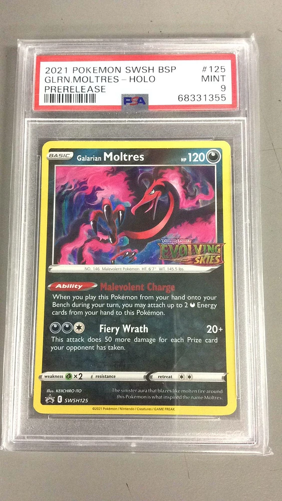 2021 Pokemon Swsh Black Star Promo 125 Glrn.moltres PSA