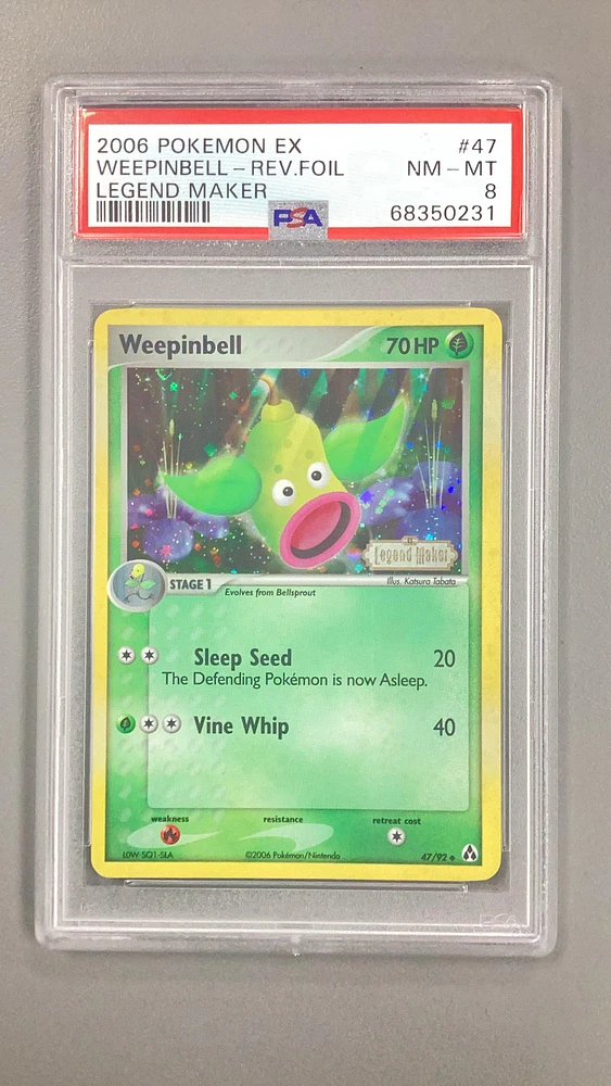 2006 Pokemon Ex Legend Maker 47 Weepinbell-reverse Foil PSA 8