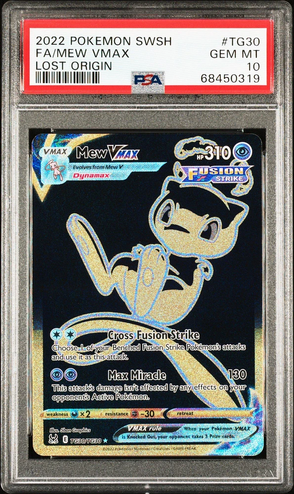 2022 Pokemon Sword & Shield Lost Origin Tg30 Fa/mew Vmax PSA