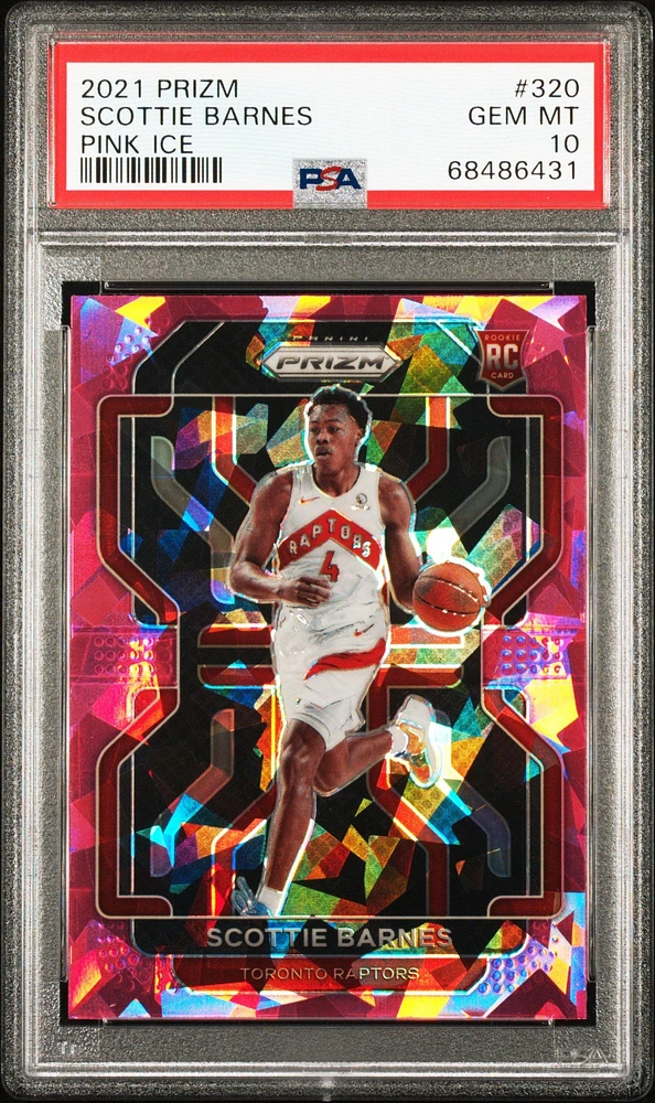 2021 Panini Prizm 320 Scottie Barnes Pink Ice PSA 10