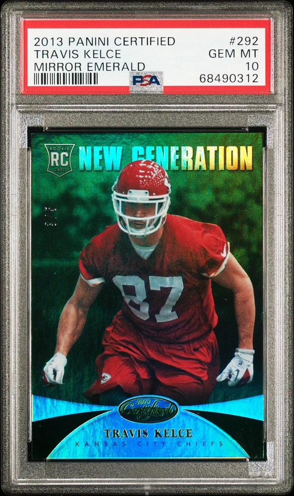 2013 Panini Certified 292 Travis Kelce Mirror Emerald PSA 10
