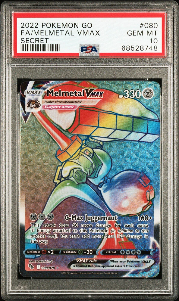 2022 Pokemon Go 080 Full Art/melmetal Vmax Secret PSA