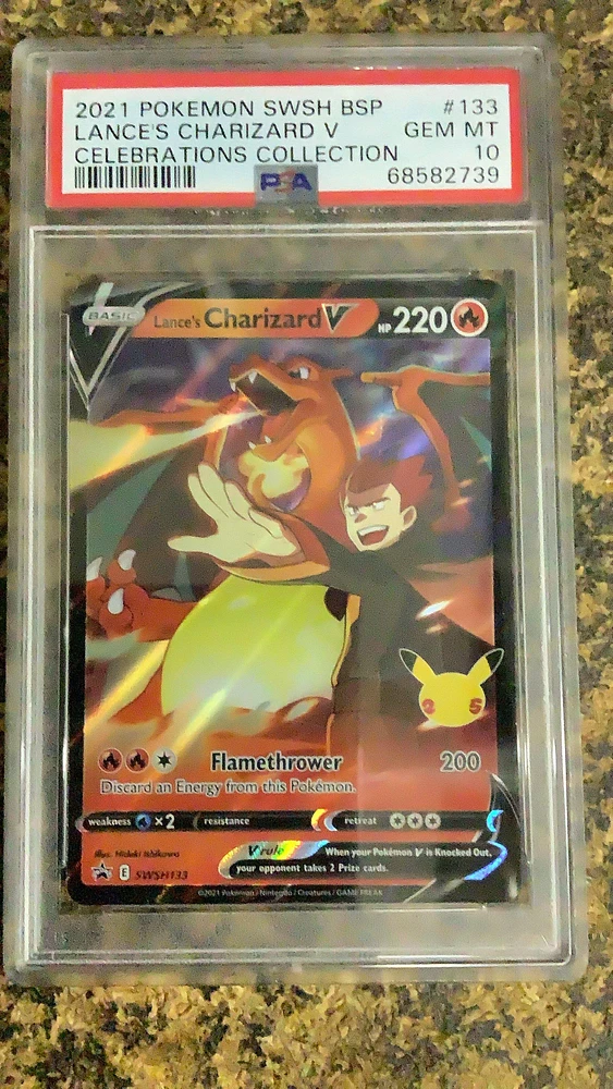 2021 Pokemon Swsh Black Star Promo 133 Lance's Charizard V PSA 10