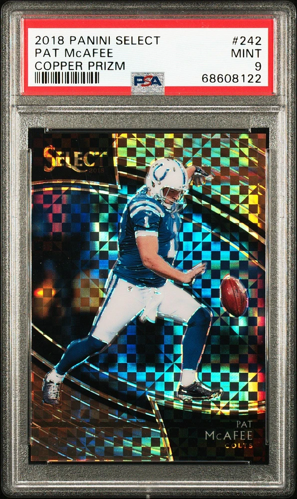 2018 Panini Select 242 Pat Mcafee Copper Prizm PSA 9