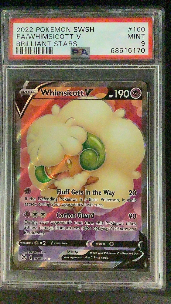 2022 Pokemon Sword & Shield Brilliant Stars 160 Full Art/whimsicott V PSA