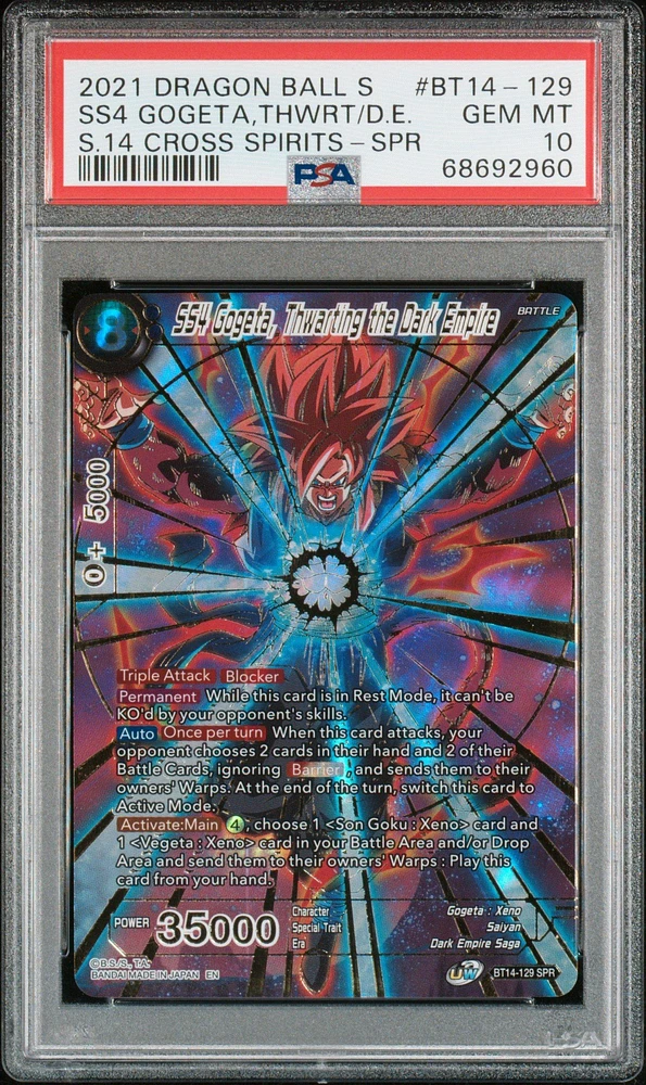 2021 Dragon Ball Super Card Game Series 14 Cross Spirits Bt14-129 Ss4 Gogeta