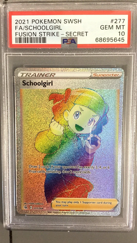 2021 Pokemon Sword & Shield Fusion Strike 277 Full Art/schoolgirl Secret PSA
