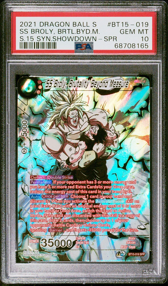 2021 Dragon Ball Super Card Game Series 15 Saiyan Showdown Bt15-019 Ss Broly