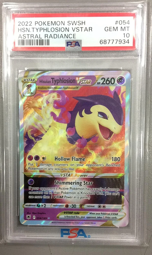 2022 Pokemon Sword & Shield Astral Radiance 054 Hisuian Typhlosion Vstar PSA