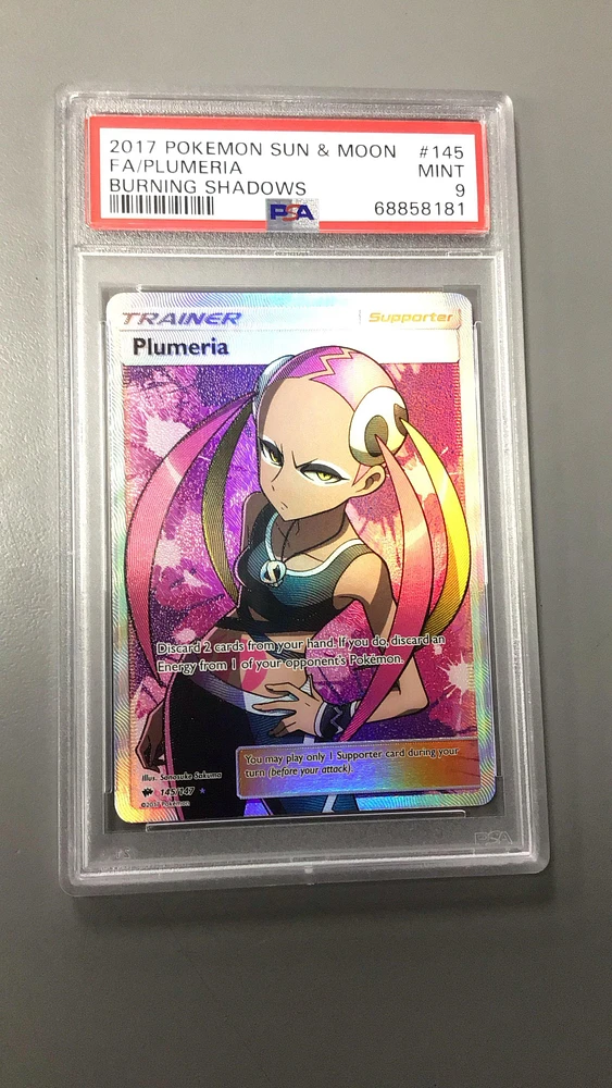 2017 Pokemon Sun & Moon Burning Shadows 145 Fa/plumeria PSA