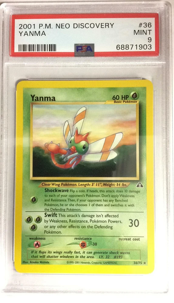 2001 Pokemon Neo Discovery 36 Yanma PSA 9