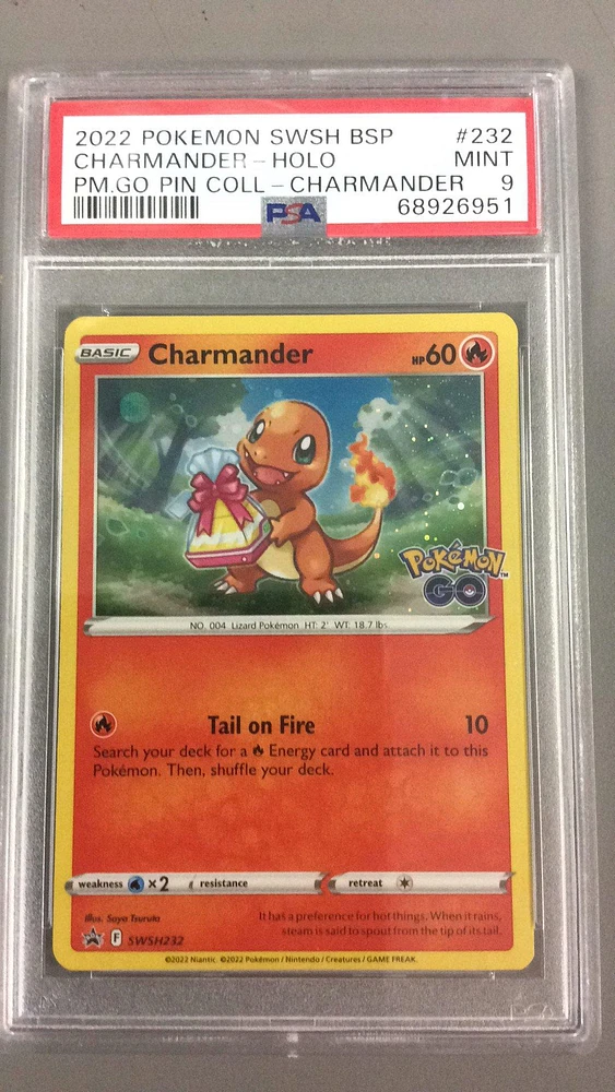2022 Pokemon Swsh Black Star Promo 232 Charmander-holo Pokemon Go Pin Collection-charmander PSA