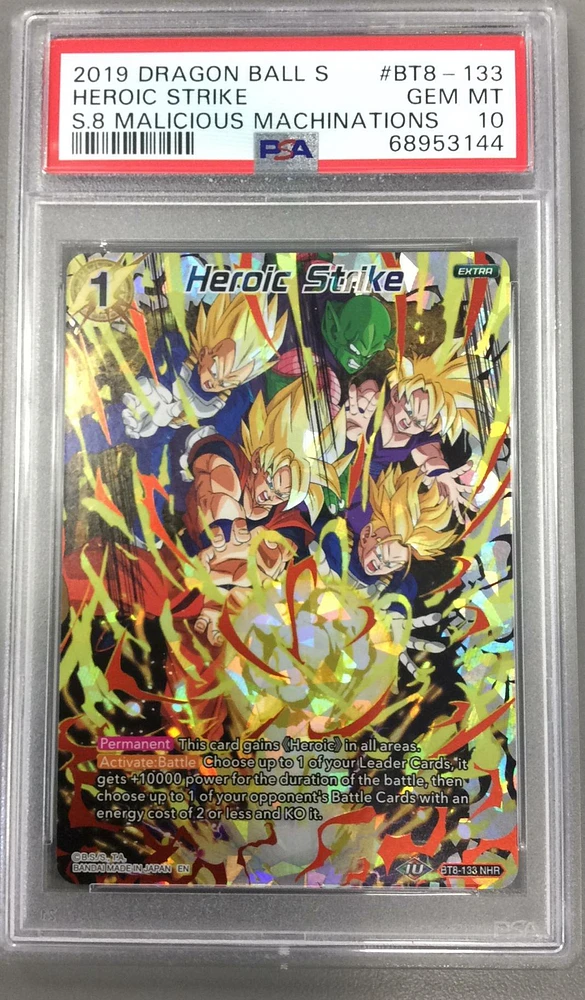 2019 Dragon Ball Super Card Game Series 8 Malicious Machinations Bt8-133 Heroic Strike PSA 10