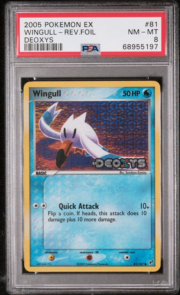 2005 Pokemon Ex Deoxys 81 Wingull-reverse Foil PSA 8