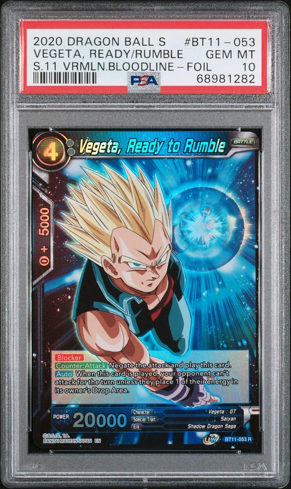 2020 Dragon Ball Super Card Game Series 11 Vermilion Bloodline Bt11-053 Vegeta, Ready To Rumble Foil PSA 10