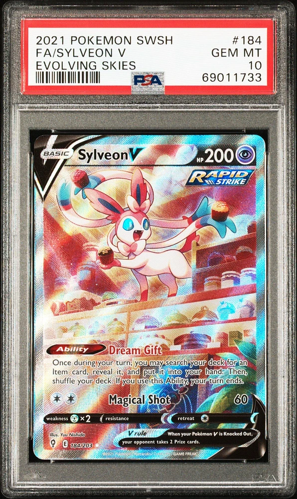 2021 Pokemon Sword & Shield Evolving Skies 184 Fa/sylveon V PSA