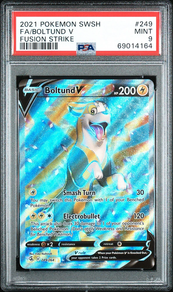 2021 Pokemon Sword & Shield Fusion Strike 249 Full Art/boltund V PSA