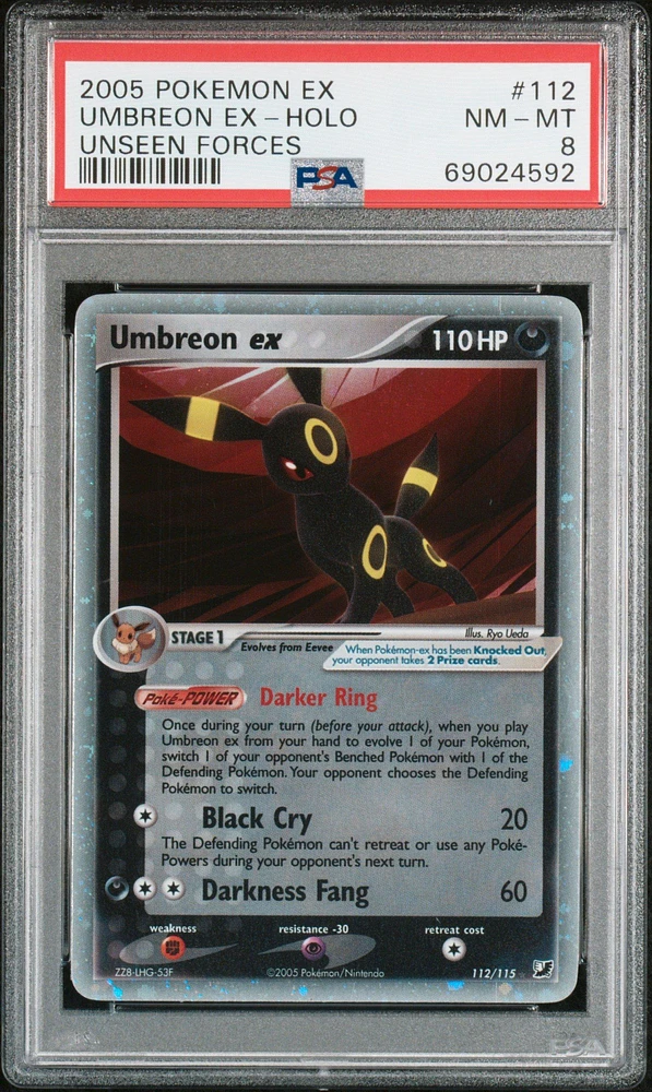 2005 Pokemon Ex Unseen Forces 112 Umbreon Ex-holo PSA 8