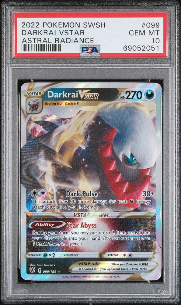 2022 Pokemon Sword & Shield Astral Radiance 099 Darkrai Vstar PSA