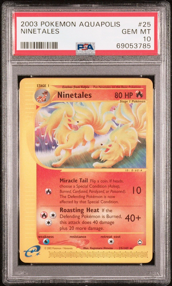 2003 Pokemon Aquapolis 25 Ninetales PSA