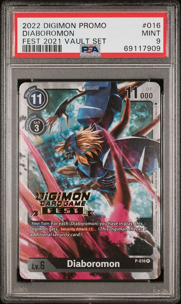 2022 Digimon Promo 016 Diaboromon Fest 2021 Vault Set PSA 9