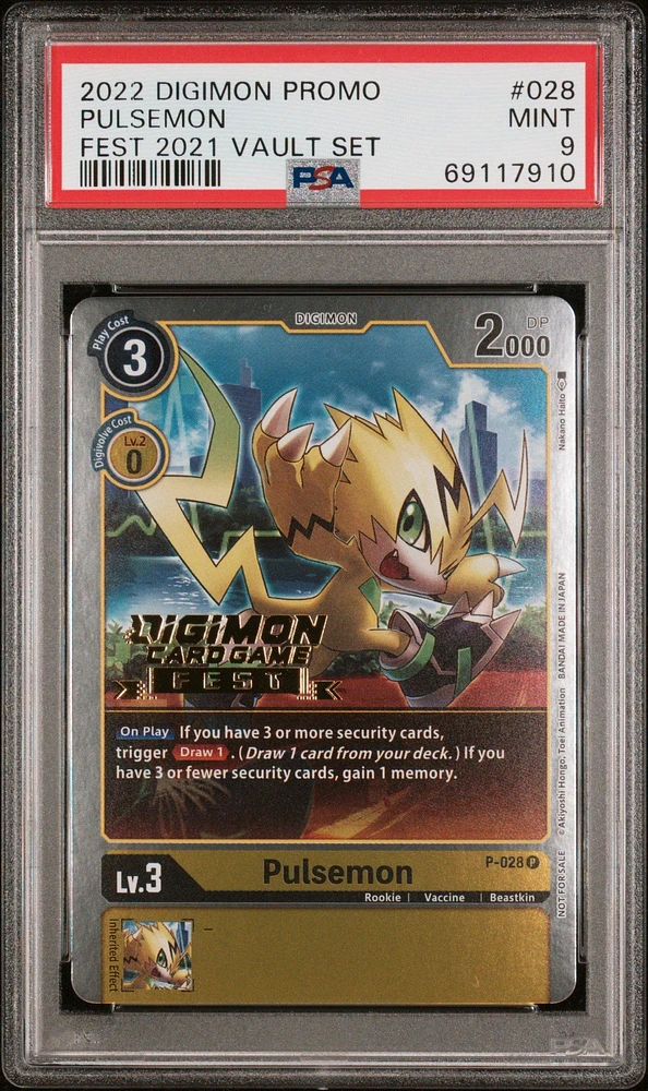 2022 Digimon Promo 028 Pulsemon Fest 2021 Vault Set PSA 9