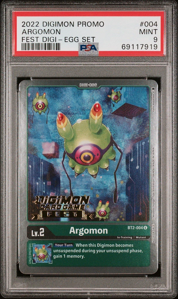 2022 Digimon Promo 004 Argomon Fest Digi-egg Set PSA 9