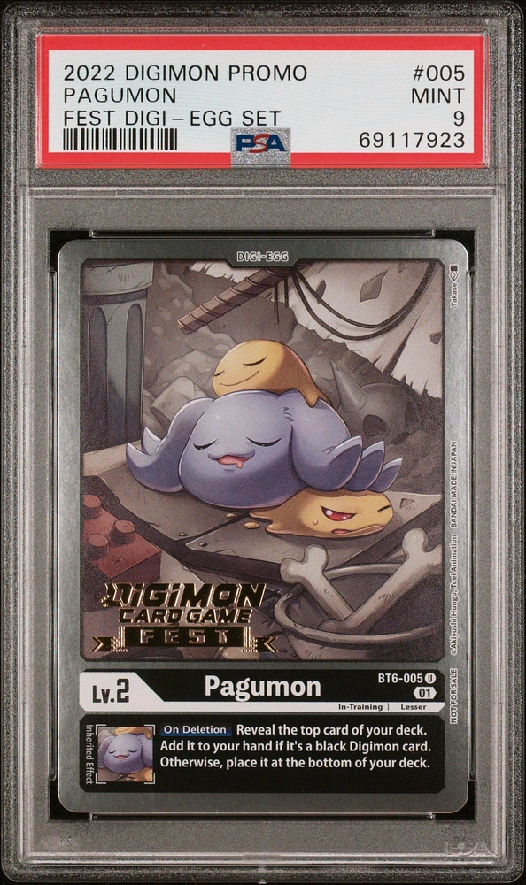 2022 Digimon Promo 005 Pagumon Fest Digi-egg Set PSA 9